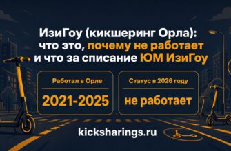 ИзиГоу (кикшеринг Орла): что это, почему не работает и что за списание ЮМ ИзиГоу